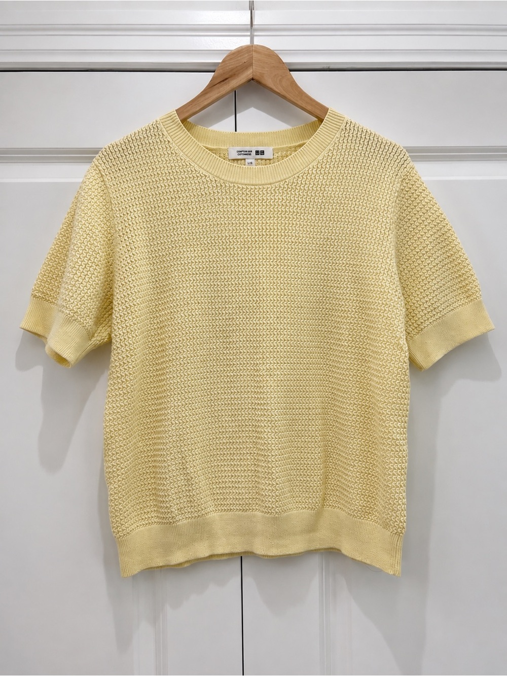 UNIQLO Women's Cotton Crew Neck Sweater Short Sleeve
